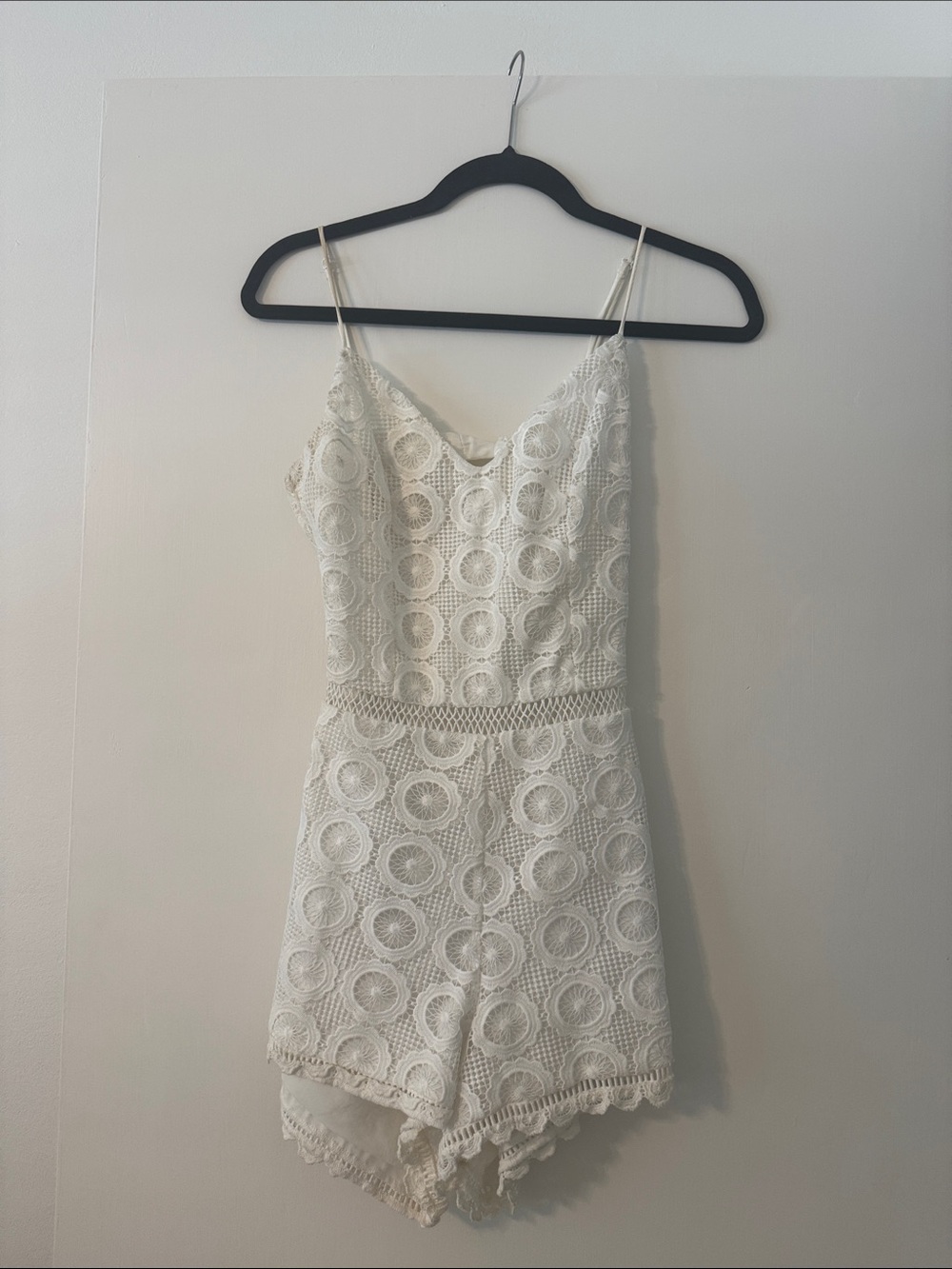 Lovers + Friends White Crochet Lace Romper